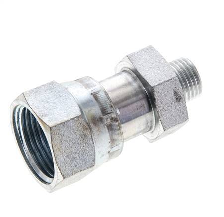 Adaptateur réducteur en acier zingué UNS 1''-14 x UNF 9/16''-18 F/M ORFS 400 Bar - Hydraulique