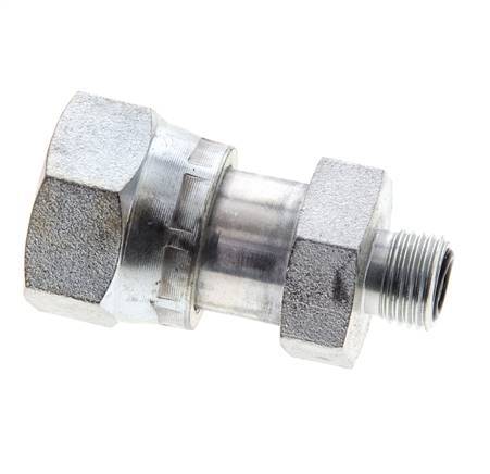 Adaptateur réducteur en acier zingué UNS 1''-14 x UNF 9/16''-18 F/M ORFS 400 Bar - Hydraulique