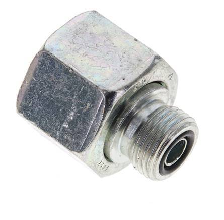Adaptateur réducteur en acier zingué UNS 1''-14 x UN 11/16''-16 F/M ORFS 400 Bar - Hydraulique