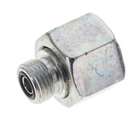 Adaptateur réducteur en acier zingué UNS 1''-14 x UN 11/16''-16 F/M ORFS 400 Bar - Hydraulique