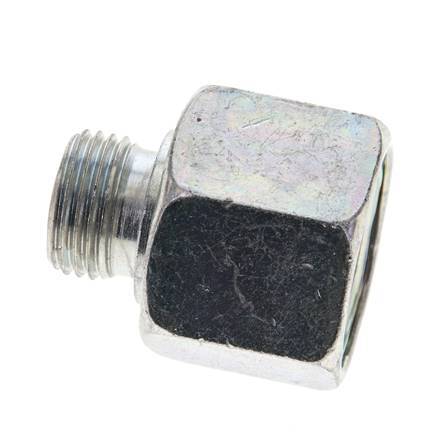 Adaptateur réducteur en acier zingué UNS 1''-14 x UN 11/16''-16 F/M ORFS 400 Bar - Hydraulique