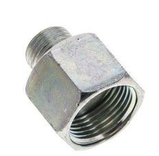 Adaptateur réducteur en acier zingué UNS 1''-14 x UN 11/16''-16 F/M ORFS 400 Bar - Hydraulique