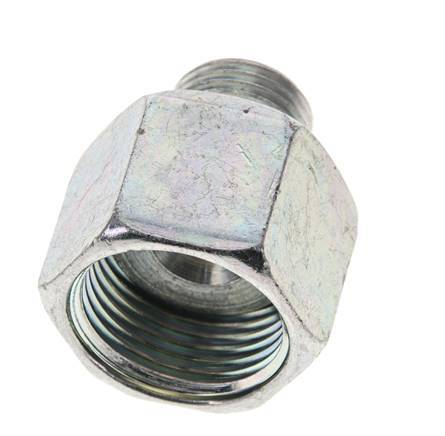 Adaptateur réducteur en acier zingué UNS 1''-14 x UN 11/16''-16 F/M ORFS 400 Bar - Hydraulique