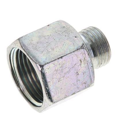 Adaptateur réducteur en acier zingué UNS 1''-14 x UN 11/16''-16 F/M ORFS 400 Bar - Hydraulique