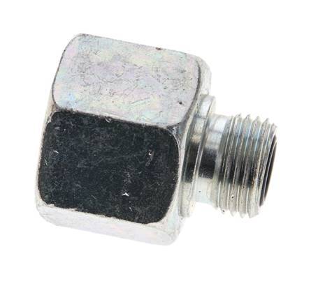 Adaptateur réducteur en acier zingué UNS 1''-14 x UN 11/16''-16 F/M ORFS 400 Bar - Hydraulique