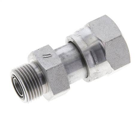 Adaptateur réducteur en acier zingué UNS 1''-14 x UN 13/16''-16 F/M ORFS 400 Bar - Hydraulique