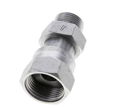 Adaptateur réducteur en acier zingué UNS 1''-14 x UN 13/16''-16 F/M ORFS 400 Bar - Hydraulique