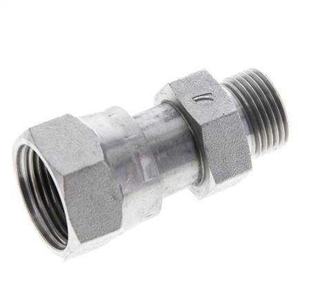 Adaptateur réducteur en acier zingué UNS 1''-14 x UN 13/16''-16 F/M ORFS 400 Bar - Hydraulique