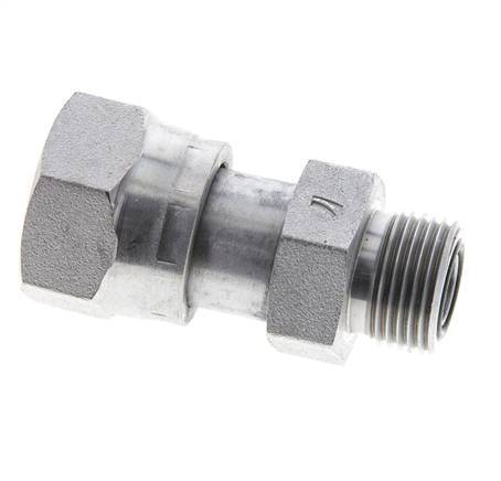 Adaptateur réducteur en acier zingué UNS 1''-14 x UN 13/16''-16 F/M ORFS 400 Bar - Hydraulique
