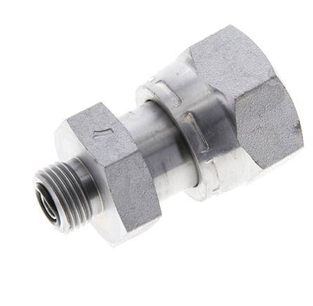 Adaptateur réducteur en acier zingué UN 1-3/16''-12 x UN 11/16''-16 F/M ORFS 400 Bar - Hydraulique