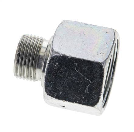 Adaptateur réducteur en acier zingué UN 1-3/16''-12 x UN 13/16''-16 F/M ORFS 400 Bar - Hydraulique