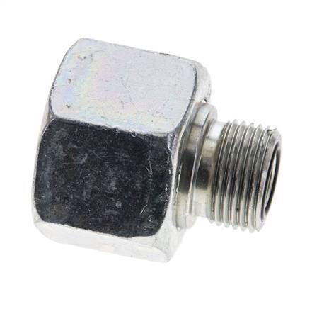 Adaptateur réducteur en acier zingué UN 1-3/16''-12 x UN 13/16''-16 F/M ORFS 400 Bar - Hydraulique