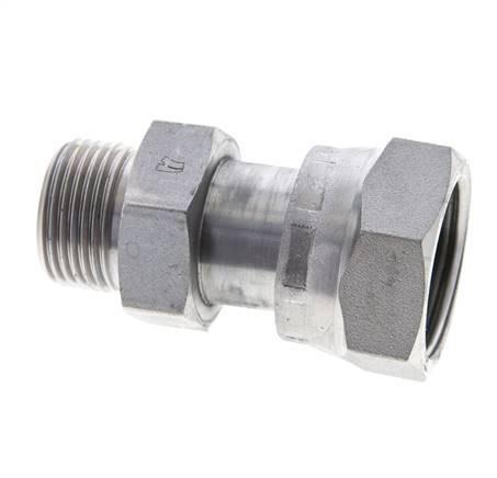 Adaptateur réducteur en acier zingué UN 1-3/16''-12 x UNS 1''-14 F/M ORFS 400 Bar - Hydraulique
