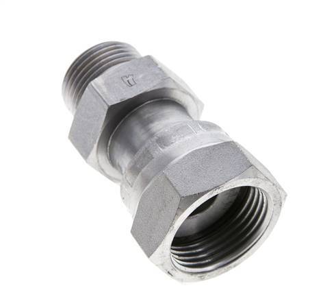 Adaptateur réducteur en acier zingué UN 1-3/16''-12 x UNS 1''-14 F/M ORFS 400 Bar - Hydraulique
