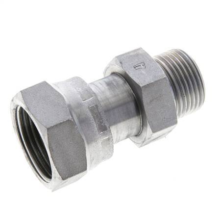 Adaptateur réducteur en acier zingué UN 1-3/16''-12 x UNS 1''-14 F/M ORFS 400 Bar - Hydraulique