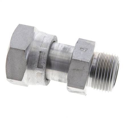 Adaptateur réducteur en acier zingué UN 1-3/16''-12 x UNS 1''-14 F/M ORFS 400 Bar - Hydraulique