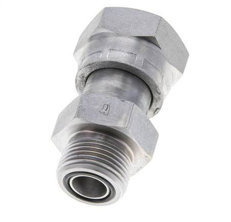 Adaptateur réducteur en acier zingué UN 1-3/16''-12 x UNS 1''-14 F/M ORFS 400 Bar - Hydraulique