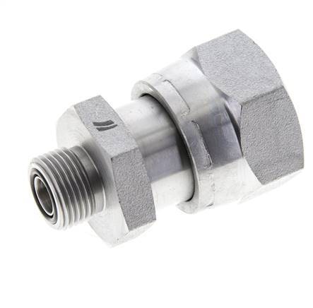 Adaptateur réducteur en acier zingué UN 1-7/16''-12 x UN 13/16''-16 F/M ORFS 400 Bar - Hydraulique