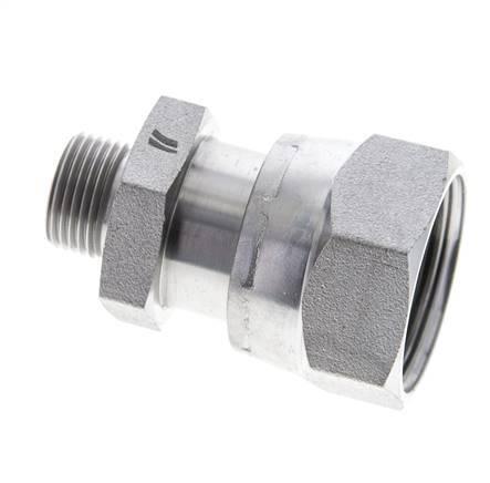 Adaptateur réducteur en acier zingué UN 1-7/16''-12 x UN 13/16''-16 F/M ORFS 400 Bar - Hydraulique