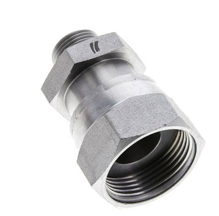 Adaptateur réducteur en acier zingué UN 1-7/16''-12 x UN 13/16''-16 F/M ORFS 400 Bar - Hydraulique