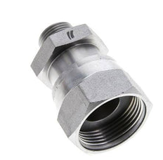 Adaptateur réducteur en acier zingué UN 1-7/16''-12 x UN 13/16''-16 F/M ORFS 400 Bar - Hydraulique