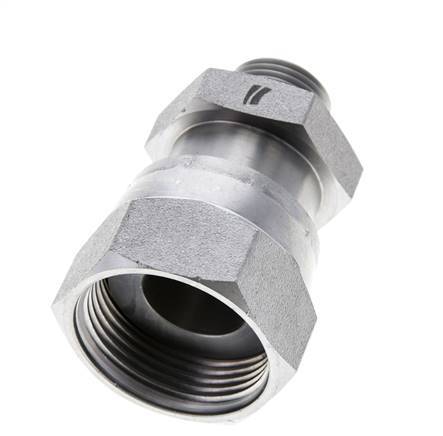 Adaptateur réducteur en acier zingué UN 1-7/16''-12 x UN 13/16''-16 F/M ORFS 400 Bar - Hydraulique