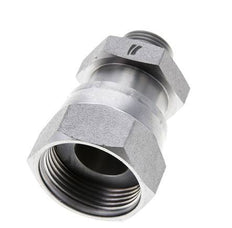 Adaptateur réducteur en acier zingué UN 1-7/16''-12 x UN 13/16''-16 F/M ORFS 400 Bar - Hydraulique