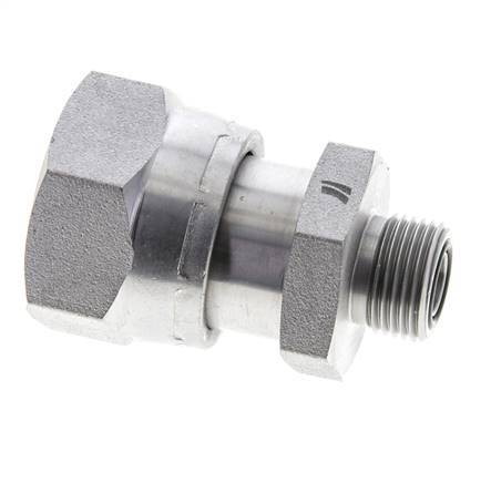 Adaptateur réducteur en acier zingué UN 1-7/16''-12 x UN 13/16''-16 F/M ORFS 400 Bar - Hydraulique