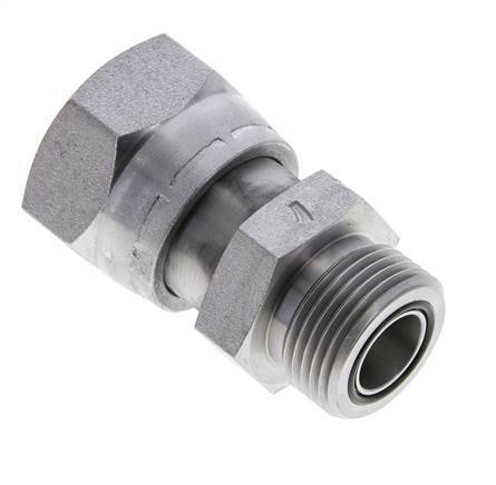 Adaptateur réducteur en acier zingué UN 1-7/16''-12 x UN 1-3/16''-12 M/F ORFS 400 Bar - Hydraulique