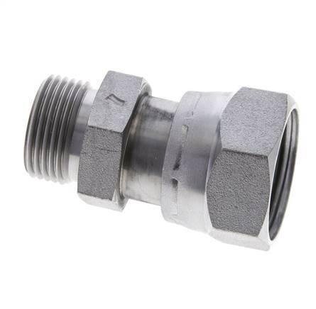 Adaptateur réducteur en acier zingué UN 1-7/16''-12 x UN 1-3/16''-12 M/F ORFS 400 Bar - Hydraulique
