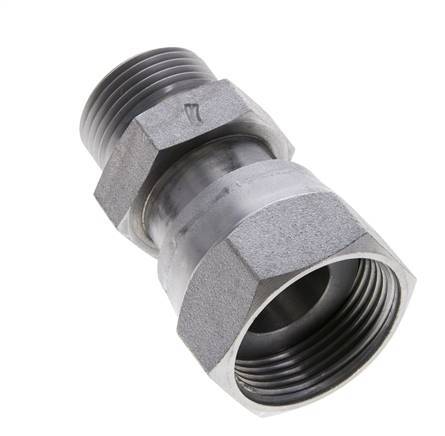 Adaptateur réducteur en acier zingué UN 1-7/16''-12 x UN 1-3/16''-12 M/F ORFS 400 Bar - Hydraulique