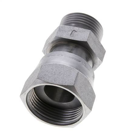 Adaptateur réducteur en acier zingué UN 1-7/16''-12 x UN 1-3/16''-12 M/F ORFS 400 Bar - Hydraulique