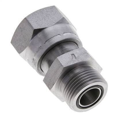 Adaptateur réducteur en acier zingué UN 1-7/16''-12 x UN 1-3/16''-12 M/F ORFS 400 Bar - Hydraulique