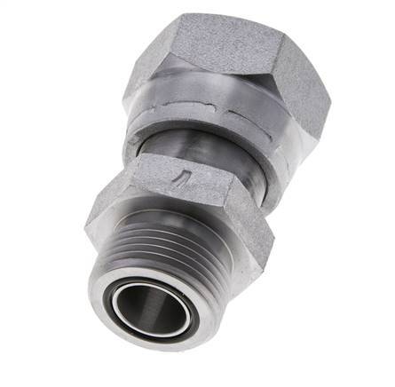 Adaptateur réducteur en acier zingué UN 1-7/16''-12 x UN 1-3/16''-12 M/F ORFS 400 Bar - Hydraulique
