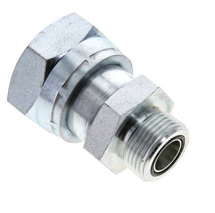 Adaptateur réducteur en acier zingué UN 1-11/16''-12 x UN 1-3/16''-12 M/F ORFS 250 Bar - Hydraulique