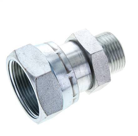 Adaptateur réducteur en acier zingué UN 1-11/16''-12 x UN 1-3/16''-12 M/F ORFS 250 Bar - Hydraulique