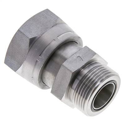 UN 1-11/16''-12 x UN 1-7/16''-12 F/M Zinc plated Steel Reducing Adapter ORFS 250 Bar - Hydraulic
