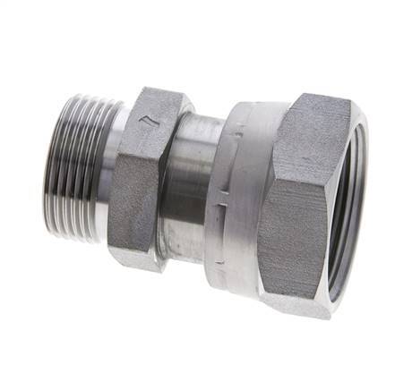UN 1-11/16''-12 x UN 1-7/16''-12 F/M Zinc plated Steel Reducing Adapter ORFS 250 Bar - Hydraulic