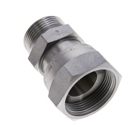 UN 1-11/16''-12 x UN 1-7/16''-12 F/M Zinc plated Steel Reducing Adapter ORFS 250 Bar - Hydraulic