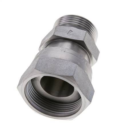 UN 1-11/16''-12 x UN 1-7/16''-12 F/M Zinc plated Steel Reducing Adapter ORFS 250 Bar - Hydraulic