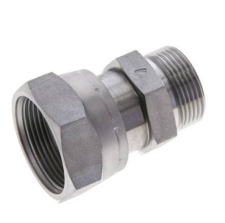 UN 1-11/16''-12 x UN 1-7/16''-12 F/M Zinc plated Steel Reducing Adapter ORFS 250 Bar - Hydraulic