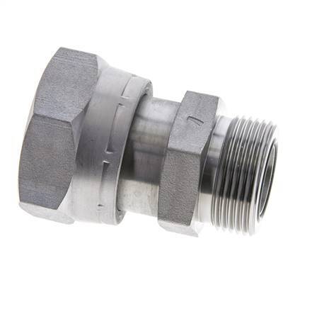 UN 1-11/16''-12 x UN 1-7/16''-12 F/M Zinc plated Steel Reducing Adapter ORFS 250 Bar - Hydraulic