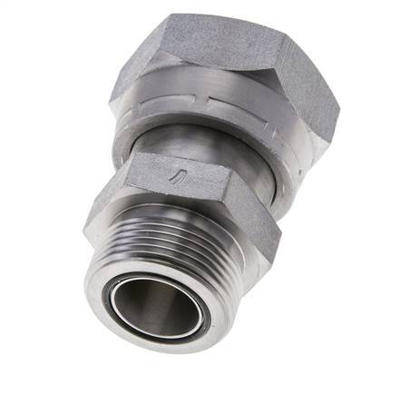 UN 1-11/16''-12 x UN 1-7/16''-12 F/M Zinc plated Steel Reducing Adapter ORFS 250 Bar - Hydraulic