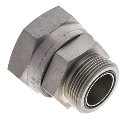 Adaptateur réducteur en acier zingué UN 2''-12 x UN 1-11/16''-12 F/M ORFS 250 Bar - Hydraulique
