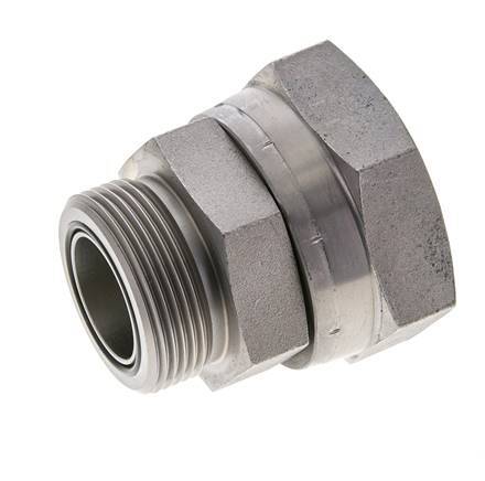 Adaptateur réducteur en acier zingué UN 2''-12 x UN 1-11/16''-12 F/M ORFS 250 Bar - Hydraulique