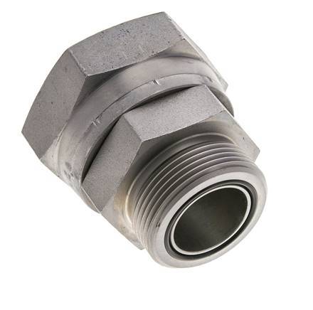 Adaptateur réducteur en acier zingué UN 2''-12 x UN 1-11/16''-12 F/M ORFS 250 Bar - Hydraulique