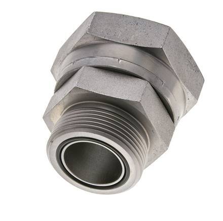 Adaptateur réducteur en acier zingué UN 2''-12 x UN 1-11/16''-12 F/M ORFS 250 Bar - Hydraulique