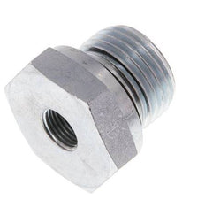 Adaptateur réducteur G 1/2'' x G 1/8'' M/F en acier zingué 630 Bar - Hydraulique [2 Pièces]