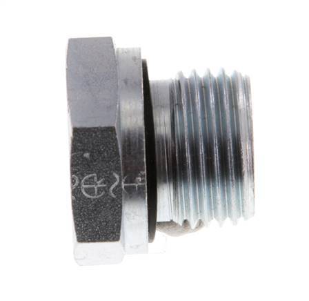 Adaptateur réducteur G 1/2'' x G 1/8'' M/F en acier zingué 630 Bar - Hydraulique [2 Pièces]