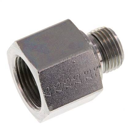 G 1/2'' x G 3/4'' M/F Zinc plated Steel Reducing Adapter 400 Bar - Hydraulic